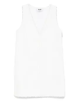 Платье мини с бахромой MSGM, белый
