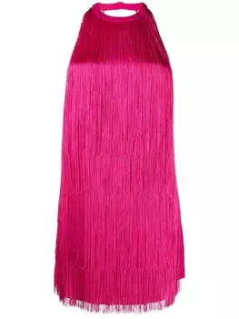Платье мини с бахромой PINKO, розовый