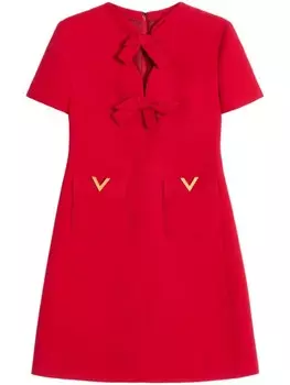 Платье мини с бантом Valentino Garavani, красный