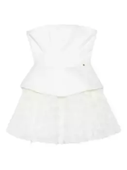 Платье мини с баской NISSA, белый