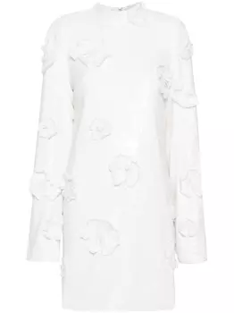 Платье мини с цветочной аппликацией и пайетками ROTATE BIRGER CHRISTENSEN, белый