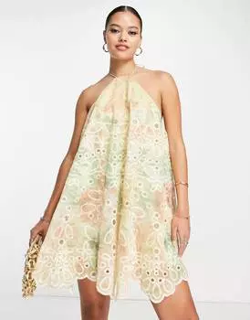 Платье мини с цветочным принтом ASOS DESIGN и цветочным принтом ASOS DESIGN
