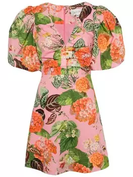 Платье мини с цветочным принтом Cara Cara, розовый