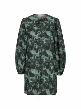 Платье мини с цветочным принтом Ganni