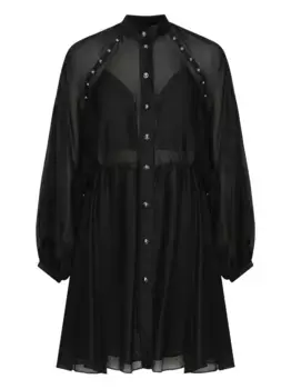 Платье мини с декором Skull PINKO, черный