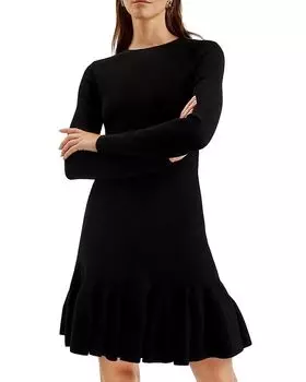 Платье мини с длинными рукавами Loiss Ted Baker, черный