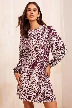 Платье мини с длинными рукавами, расклешенное, с оборками Friends Like These, красный