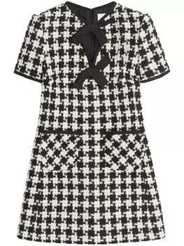 Платье мини с геометричным узором Valentino Garavani, нейтральный цвет