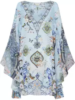 Платье мини с графичным принтом Camilla, синий