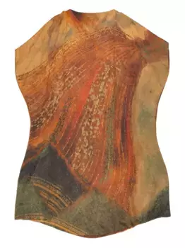 Платье мини с графичным принтом YANGKEHAN, оранжевый