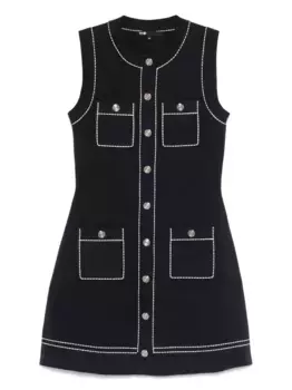 Платье мини с контрастной строчкой Maje, синий