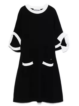 Платье мини с контрастными вставками Moschino, черный