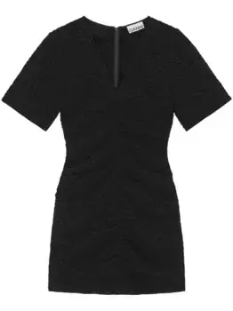 Платье мини с короткими рукавами GANNI, черный