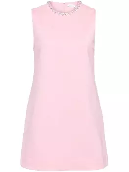 Платье мини с кристаллами AREA, розовый