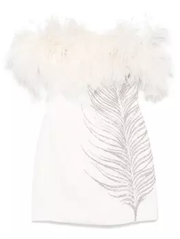 Платье мини с кристаллами David Koma, белый