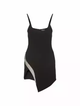 Платье мини с кристаллами David Koma, черный