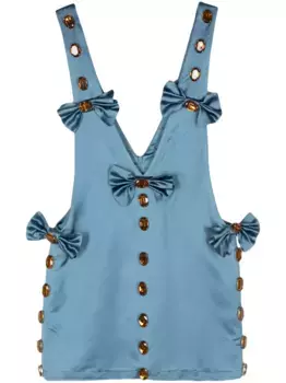 Платье мини с кристаллами Loulou, синий