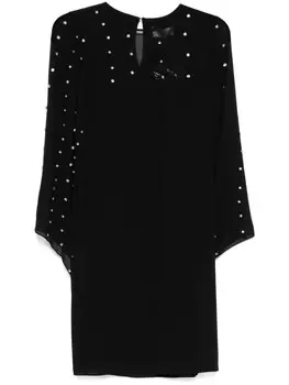 Платье мини с кристаллами NISSA, черный