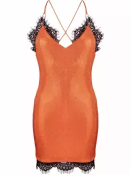 Платье мини с кристаллами Philipp Plein, оранжевый