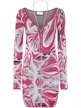 Платье мини с кристаллами Philipp Plein, розовый