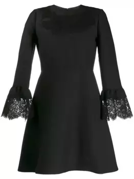 Платье мини с кружевными вставками VALENTINO GARAVANI, черный