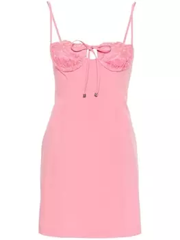 Платье мини с кружевом Blumarine, розовый