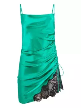 Платье мини с кружевом Fleur Du Mal, зеленый