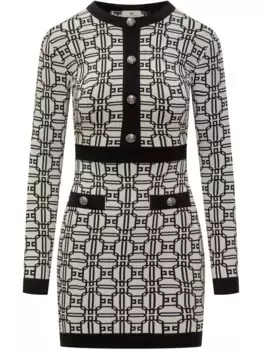 Платье мини с логотипом Elisabetta Franchi, черный