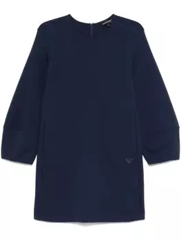 Платье мини с логотипом Emporio Armani, синий