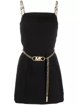 Платье мини с логотипом и поясом Michael Michael Kors, черный