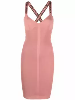 Платье мини с логотипом OFF-WHITE, розовый