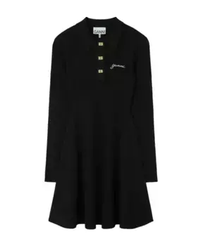 Платье мини с логотипом S Ganni, черный