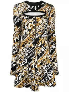 Платье мини с логотипом Versace Jeans Couture, черный