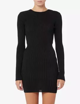 Платье мини с люрексом и длинными рукавами GCDS, черный