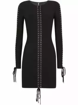 Платье мини с люверсами DOLCE & GABBANA, черный