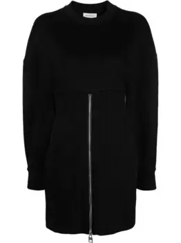 Платье мини с молнией Alexander McQueen, черный