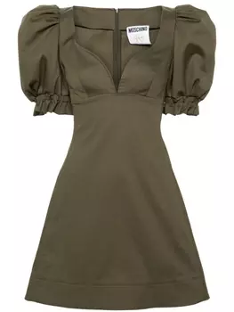 Платье мини с объемными рукавами Moschino, зеленый