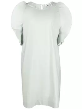 Платье мини с оборками на манжетах Le Tricot Perugia, зеленый