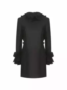 Платье мини с оборками Valentino Garavani, черный