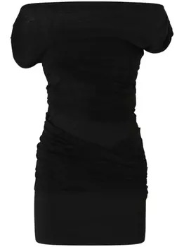 Платье мини с открытыми плечами PINKO, черный