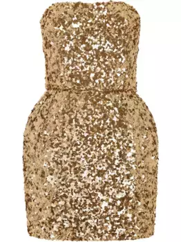 Платье мини с пайетками DOLCE & GABBANA, золотой