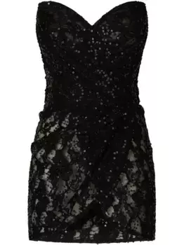 Платье мини с пайетками DOLCE & GABBANA, черный