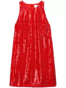 Платье мини с пайетками MSGM, красный