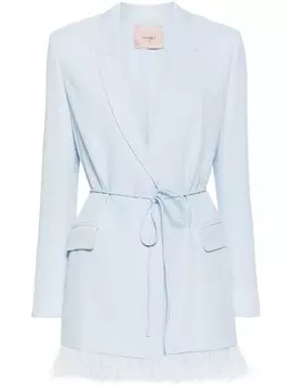 Платье мини с перьями TWINSET, синий