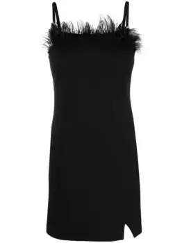 Платье мини с перьями TWINSET, черный