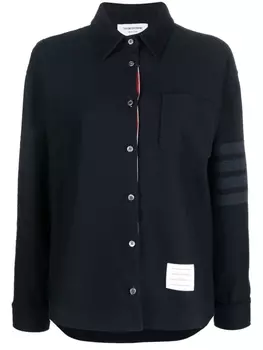 Платье мини с полосками 4-Bar Thom Browne, синий