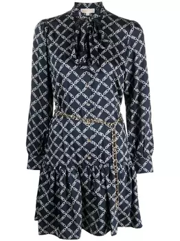 Платье мини с поясом и логотипом Michael Michael Kors, синий