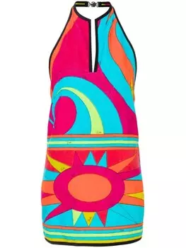 Платье мини с принтом Iride PUCCI, синий