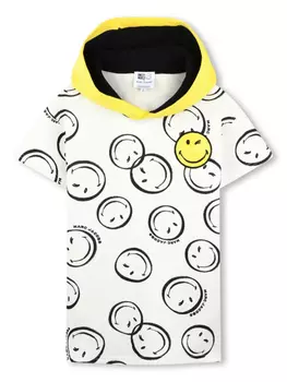 Платье мини с принтом из коллаборации с Smiley World Marc Jacobs Kids, белый