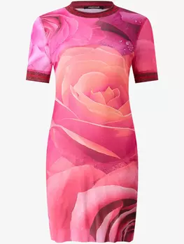 Платье мини с принтом Roberto Cavalli, розовый
